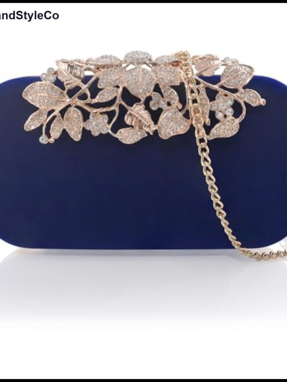 Rhinestone Crystal Evening Clutch with Detachable Chain Crossbody Bag